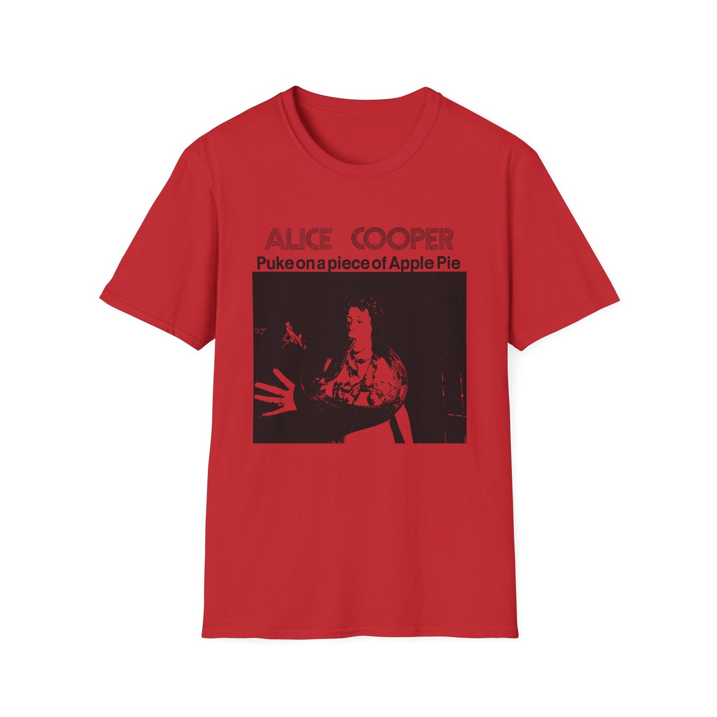 alice cooper puke on a piece of apple pie bootleg from detroit show 1971 tshirt