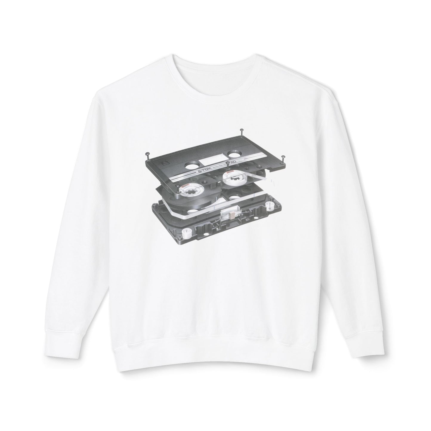 exploded view cassette tape hisashi saito 1980 airbrush graphic 100% cotton sweatshirt