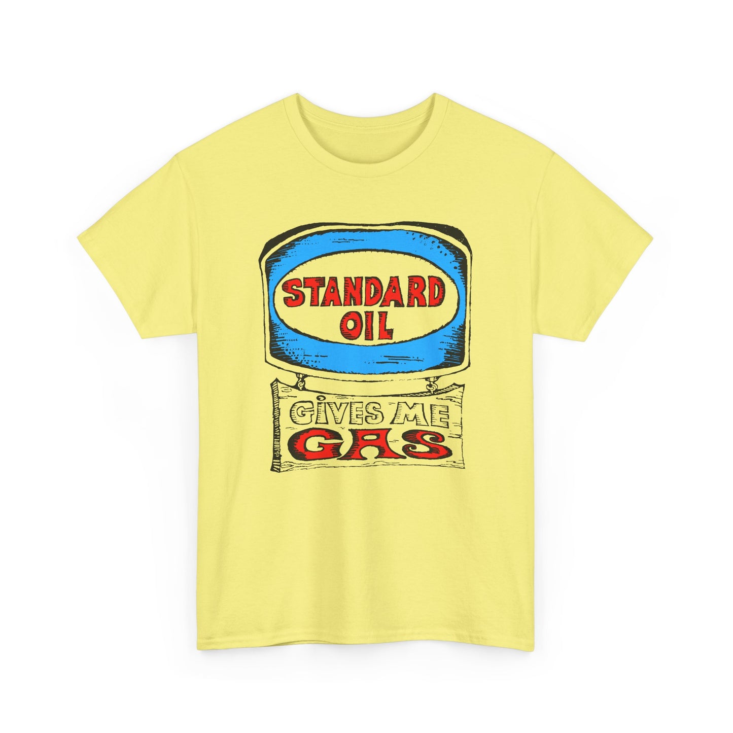 1970s standard oil gives me gas reproduction tshirt