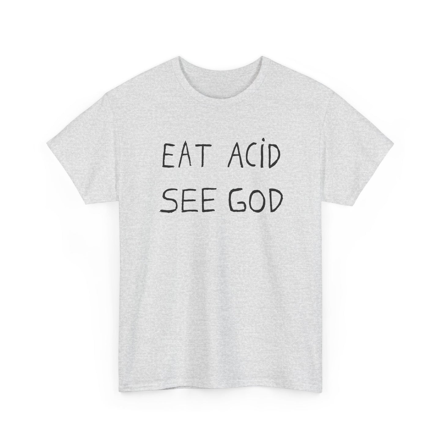 eat acid see god hand drawn font tshirt