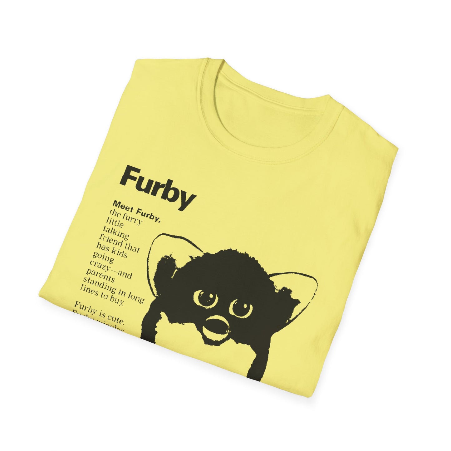 1990s furby advertisement meet furby fan art tshirt