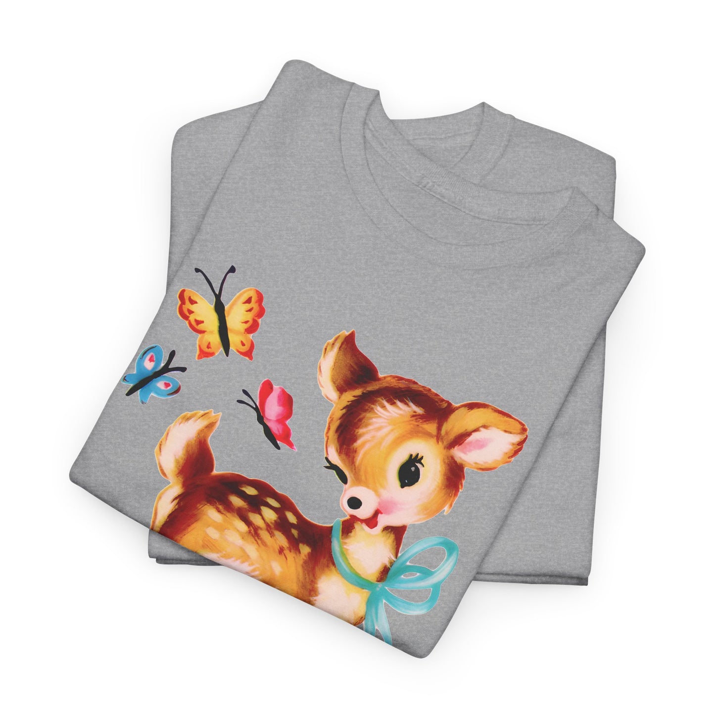 vintage cute baby deer reproduction tshirt