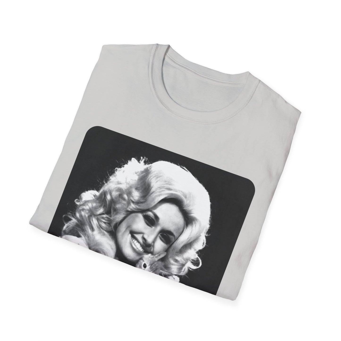 dolly parton and a kitten tshirt