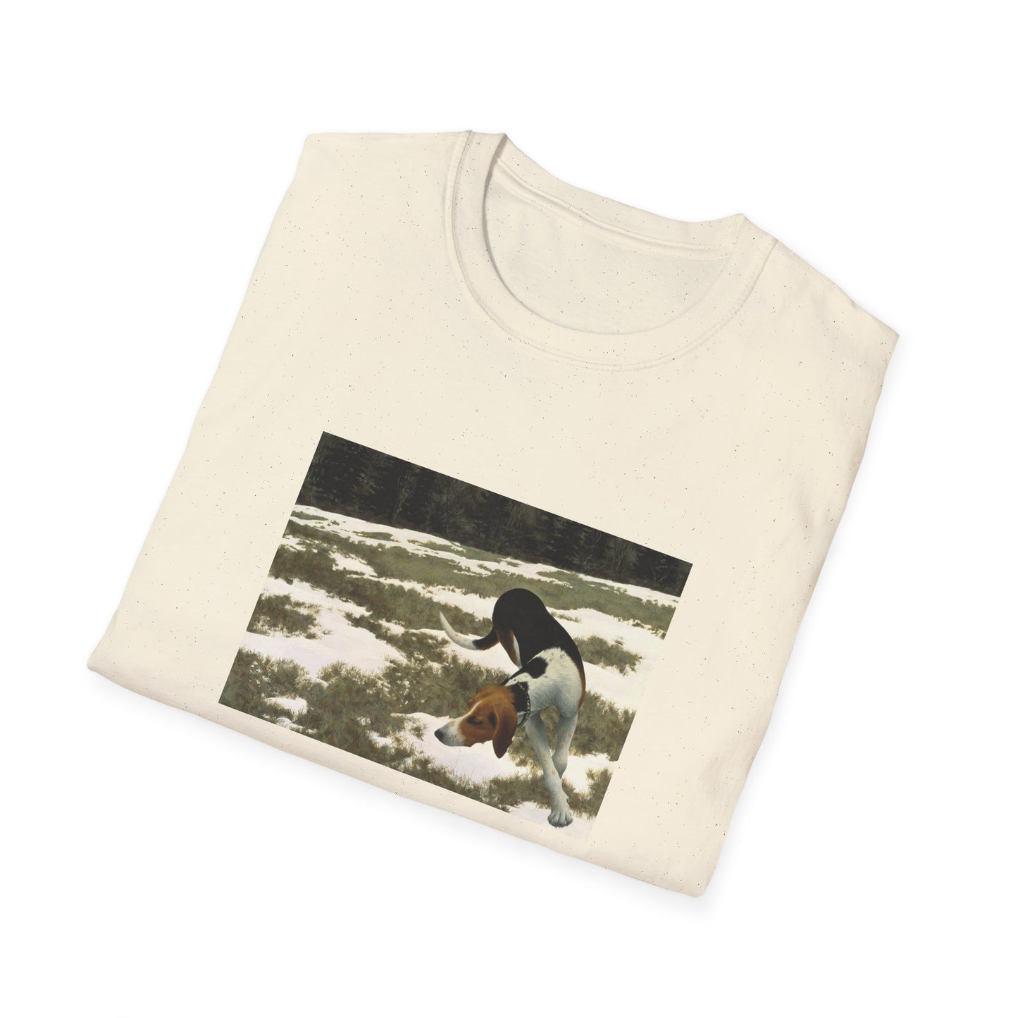 1958 hound in field by alex colville painting reproduction tshirt