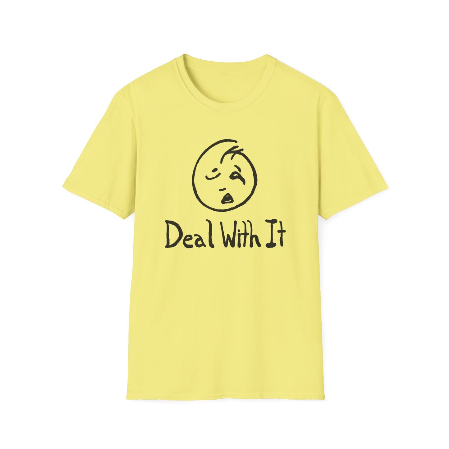 deal with it weird sad guy tshirt