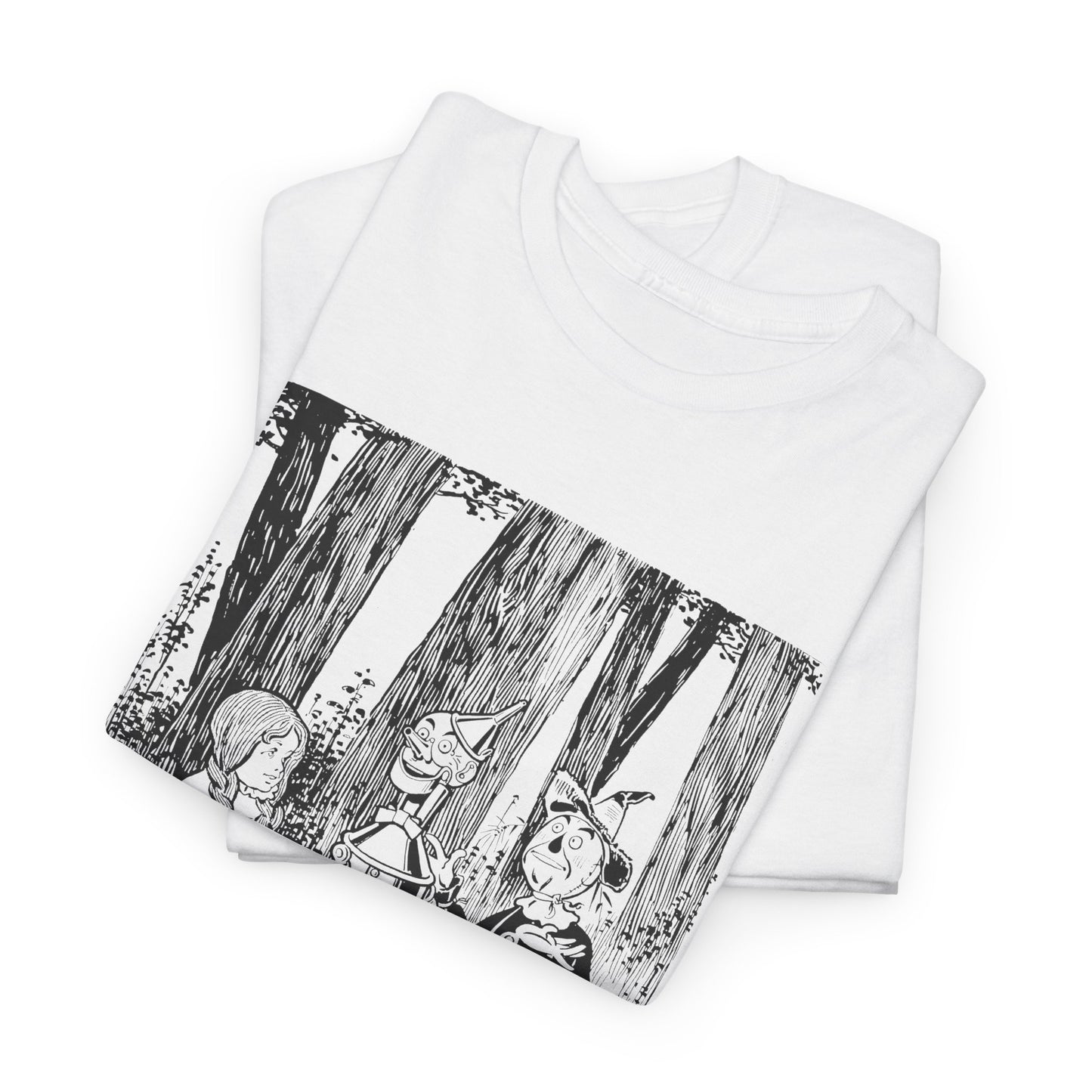 1900 w.w denslow's illustration for the wonderful wizard of oz dorothy and friends in forest tshirt