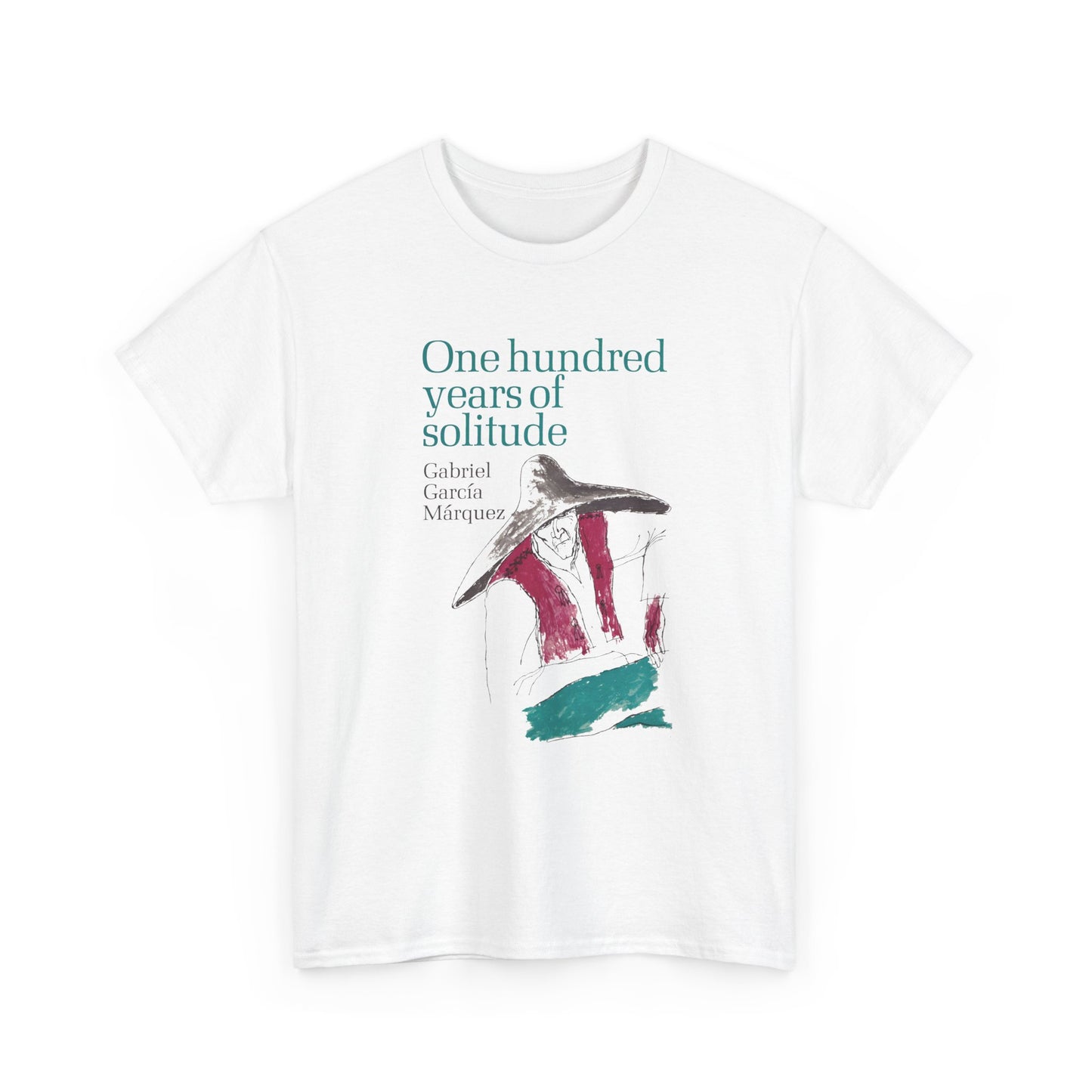 1967 gabriel garcía márquez "one hundred years of solitude" book cover tshirt