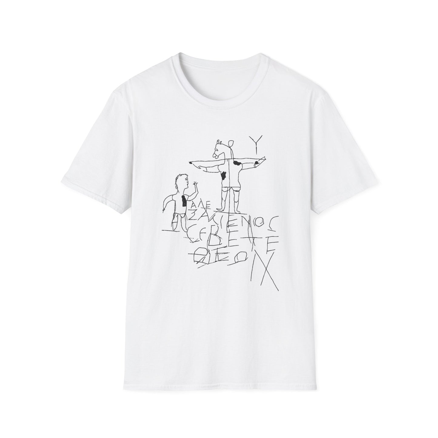 alexamenos graffito blasfemo young man worships donkey early graffiti 200 bc white and black tshirt