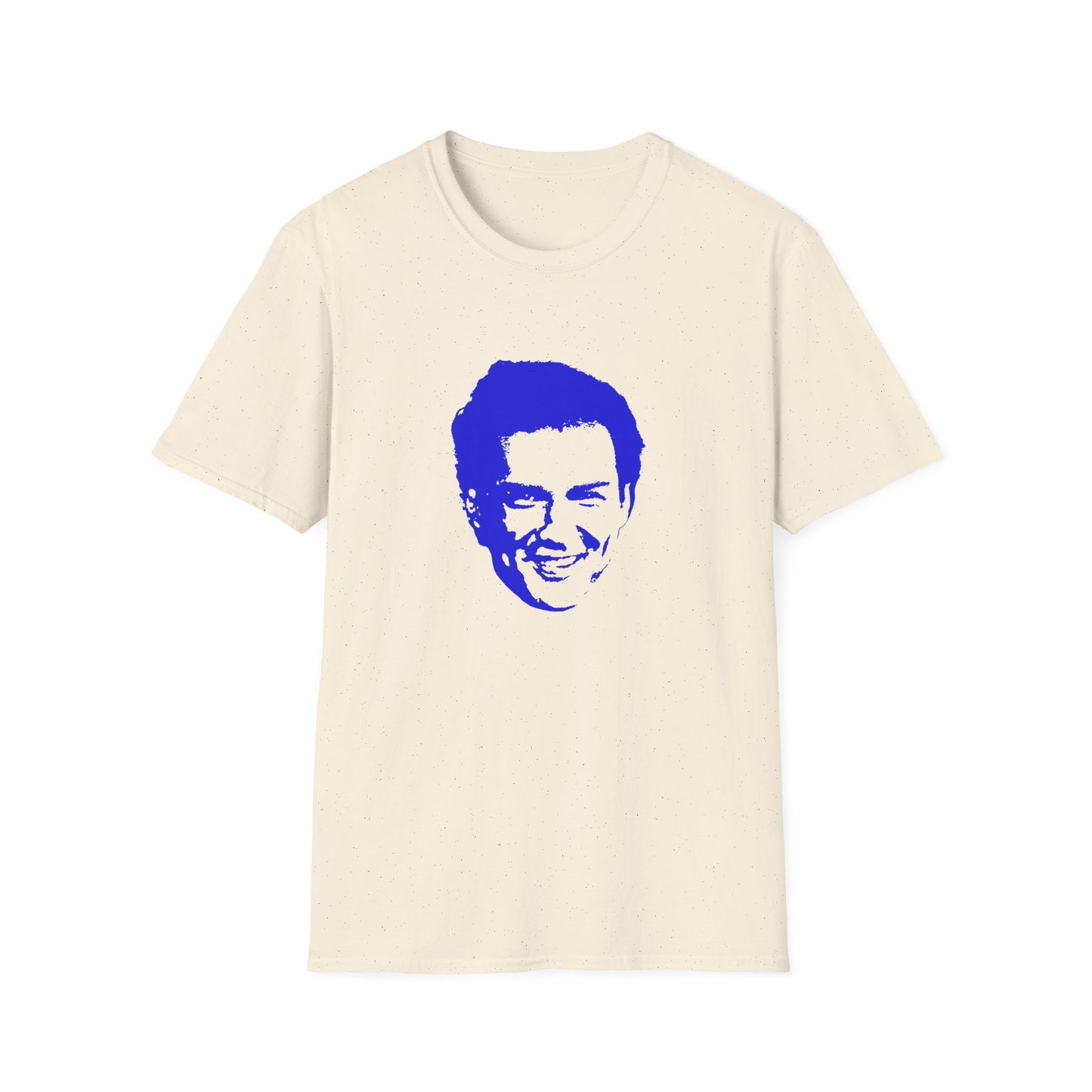 norm macdonald blue stencil face tshirt