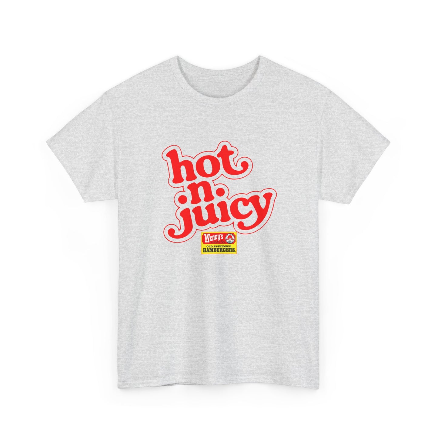 wendy's vintage hot n juicy logo reproduction tshirt