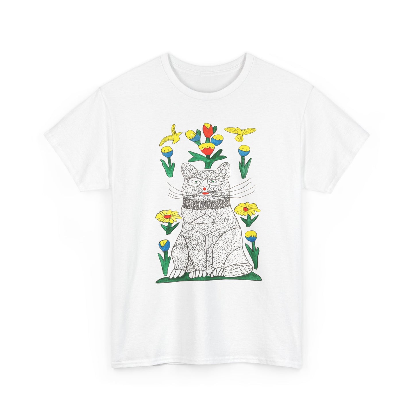 1970s cat painting by canadian folk artist joseph sleep custom edit tshirt