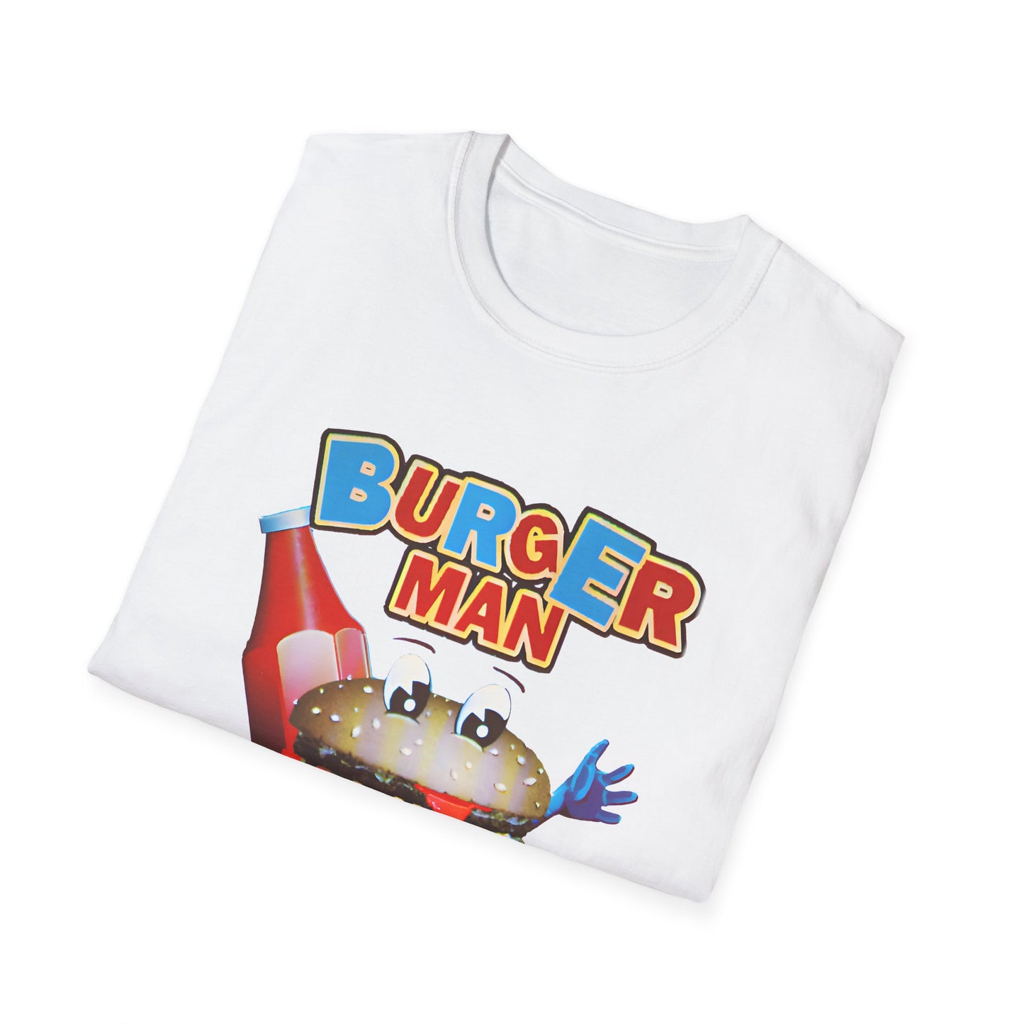 old video game burger man retro design reproduction tshirt