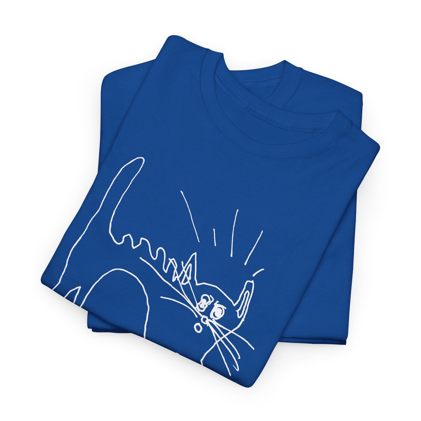 original drawing of a very spooked cat tshirt