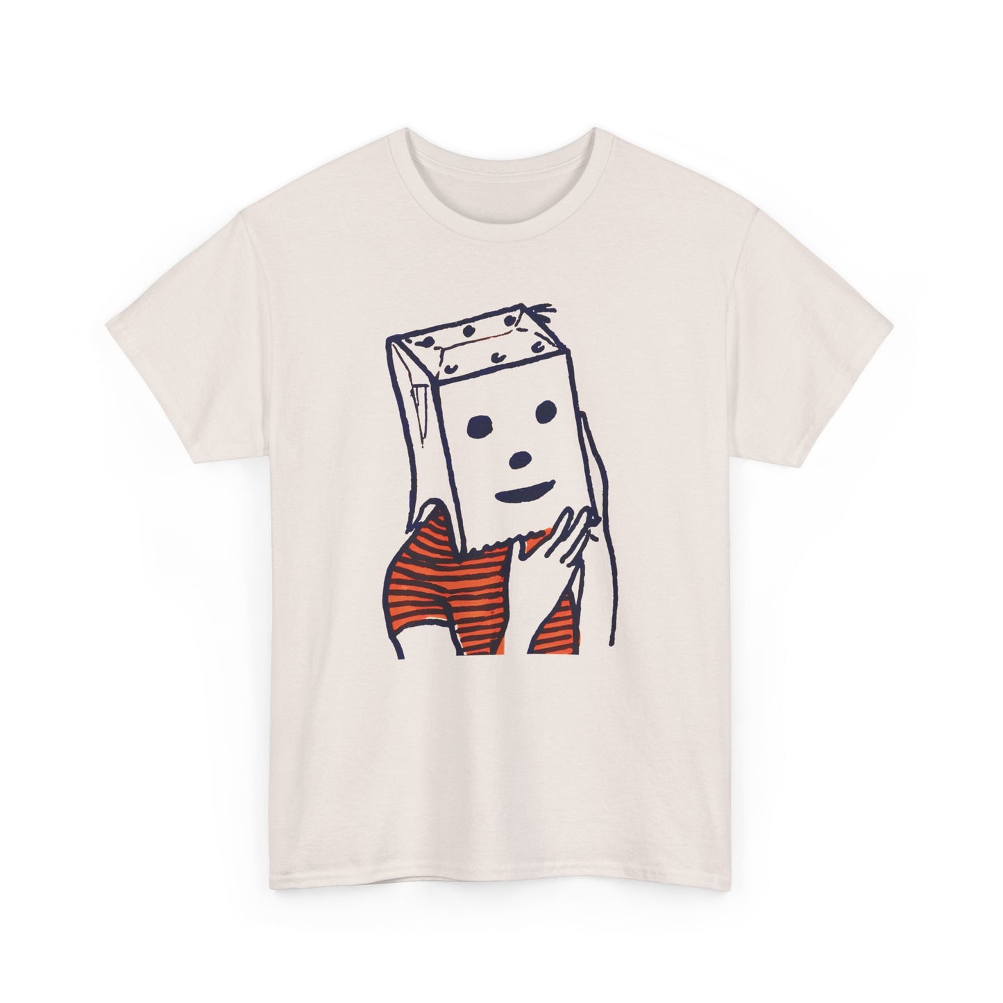 1950s magazine art paper bag halloween mask graphic tshirt