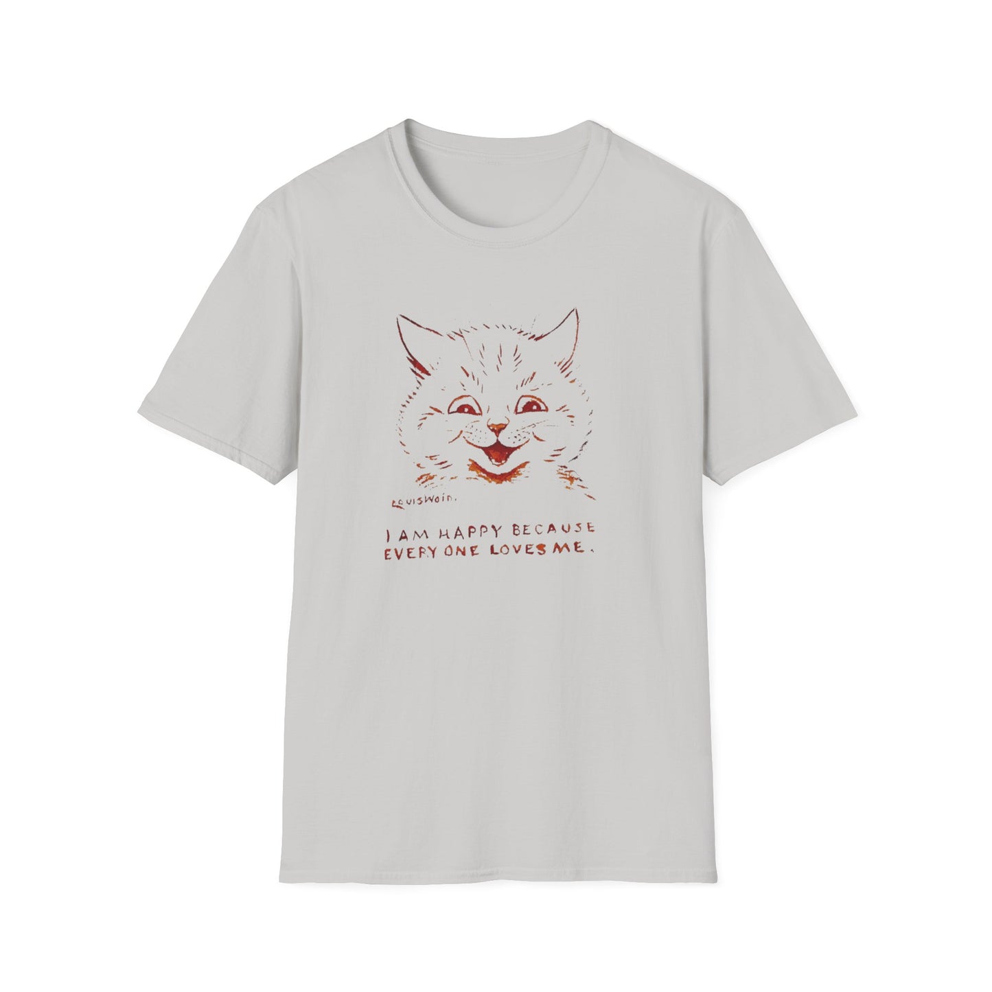 1928 louis wain cat painting "i am happy because everyone loves me" tshirt