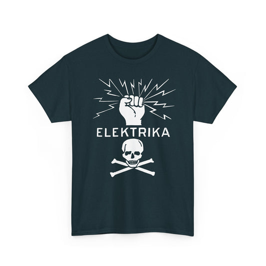 vintage elektrika safety symbol reproduction tshirt
