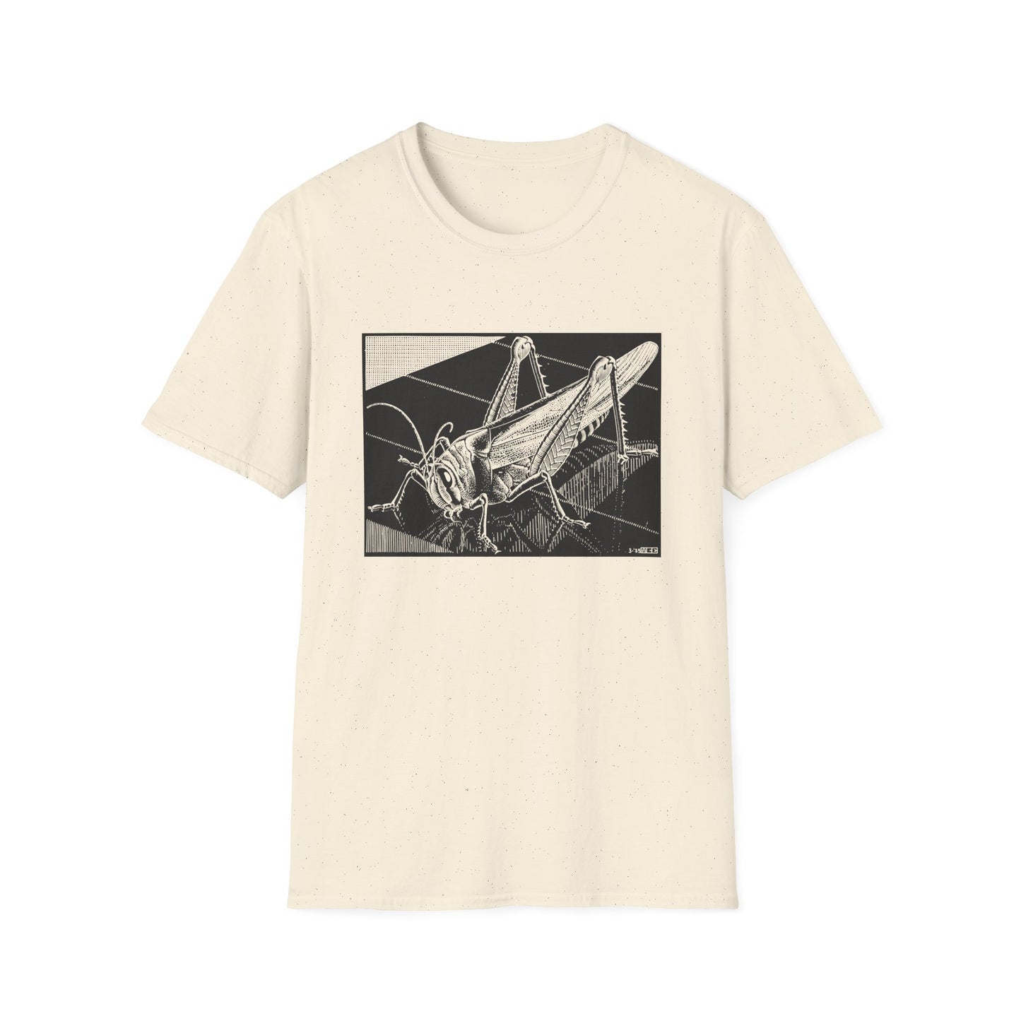 1935 m.c escher grasshopper wood engraving tshirt
