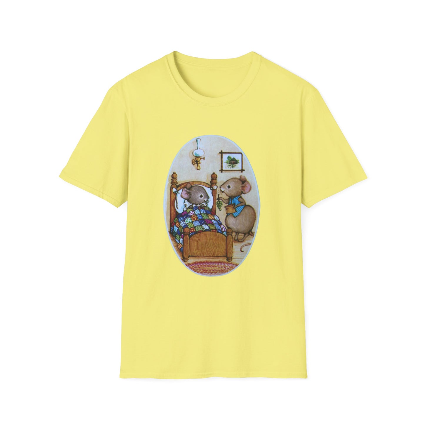 vintage mouse illustration from a 1980s get well greeting card tshirt