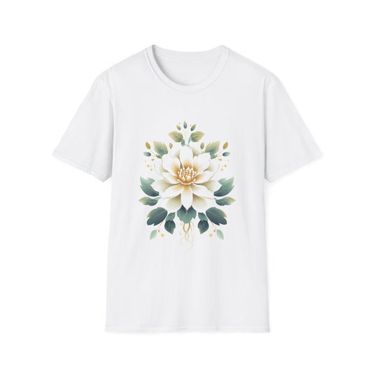 cottage core style white flower tshirt