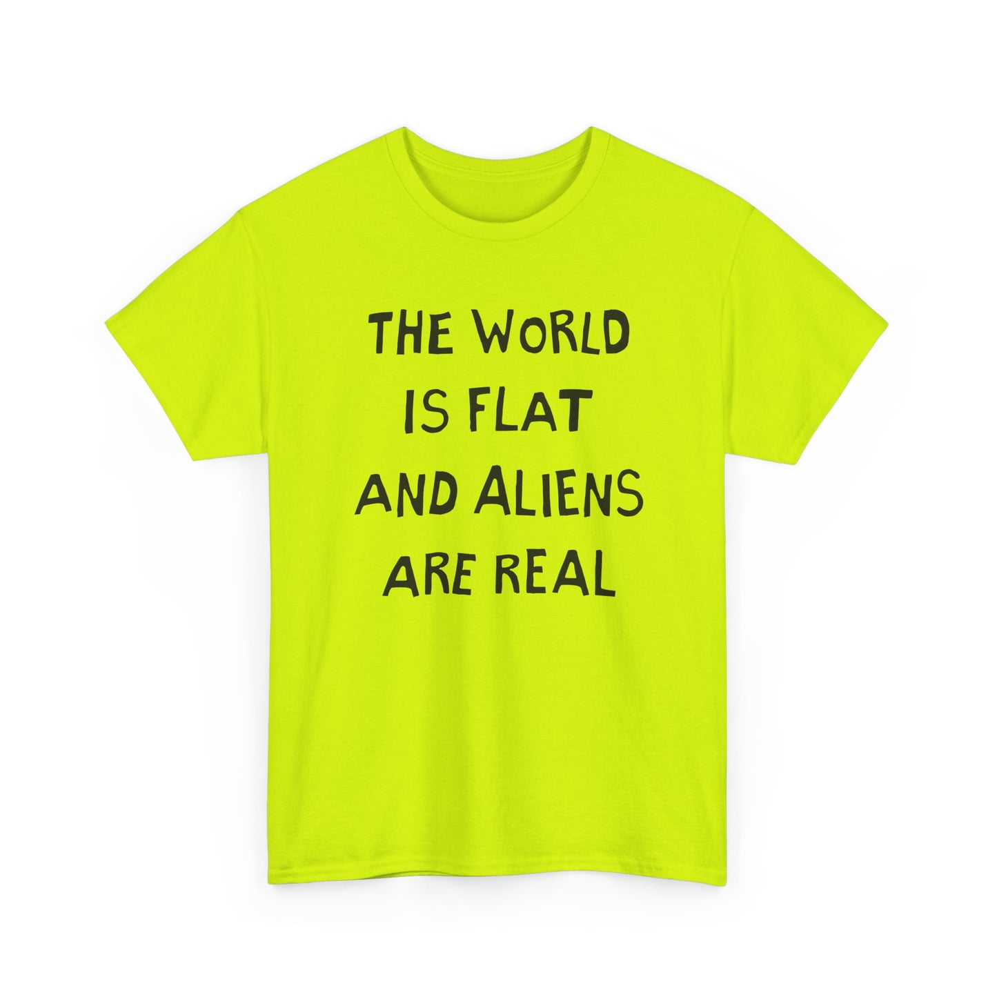 the world is flat and aliens are real hand drawn font tshirt