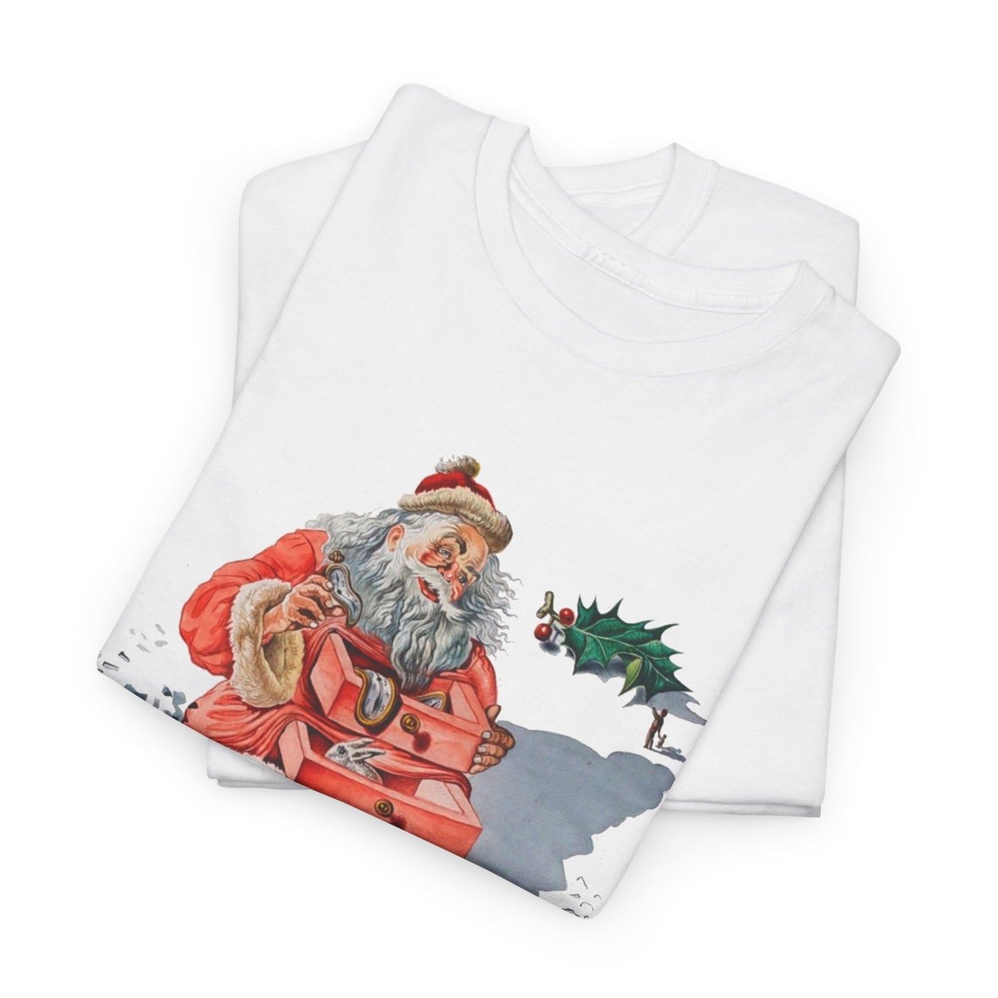 salvador dali's 1948 santa with drawers christmas card tshirt