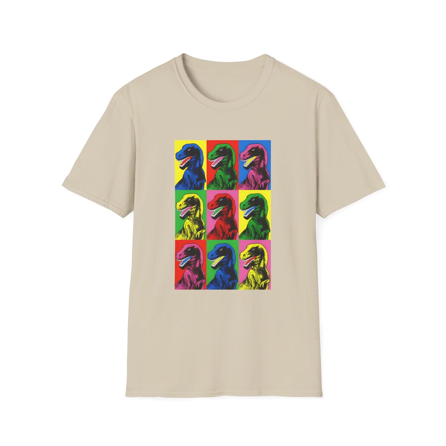 stanley desantis dinosaur pop art as worn by steven spielberg on jurassic park 1993 movie set tshirt