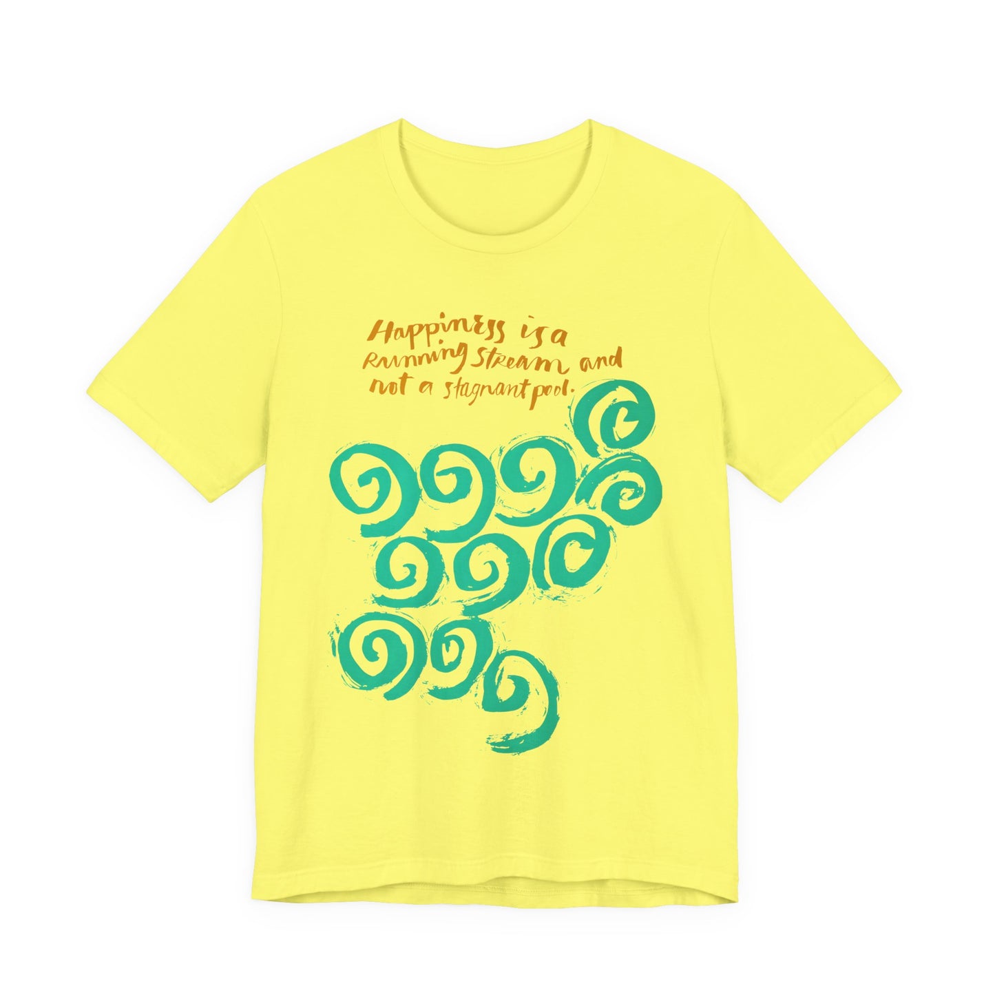 1968 mid century poster happiness is a running stream and not a stagnant pool tshirt