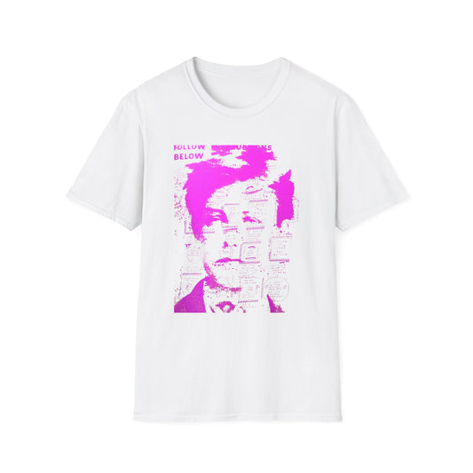 ray johnson arthur rimbaud art in pink tshirt