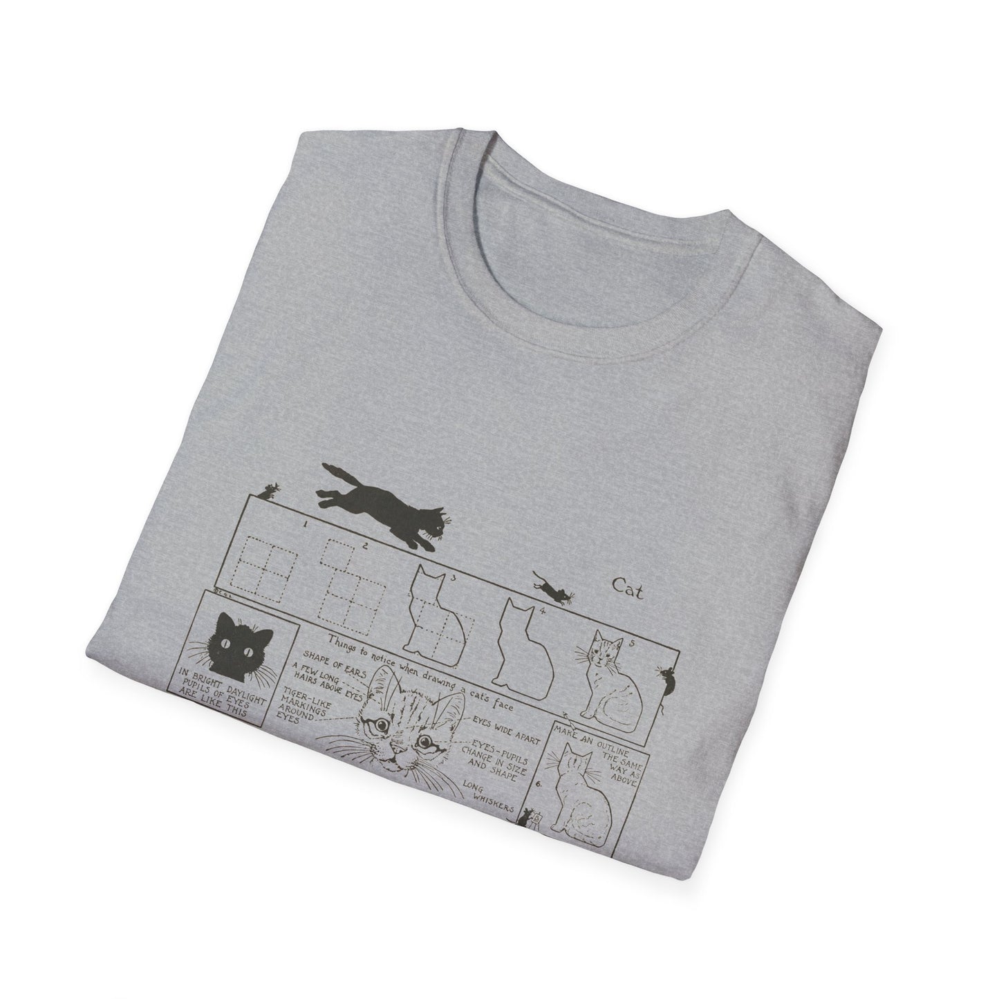 1913 book "what to draw and how to draw it" by edwin george lutz page 10 "cat" tshirt