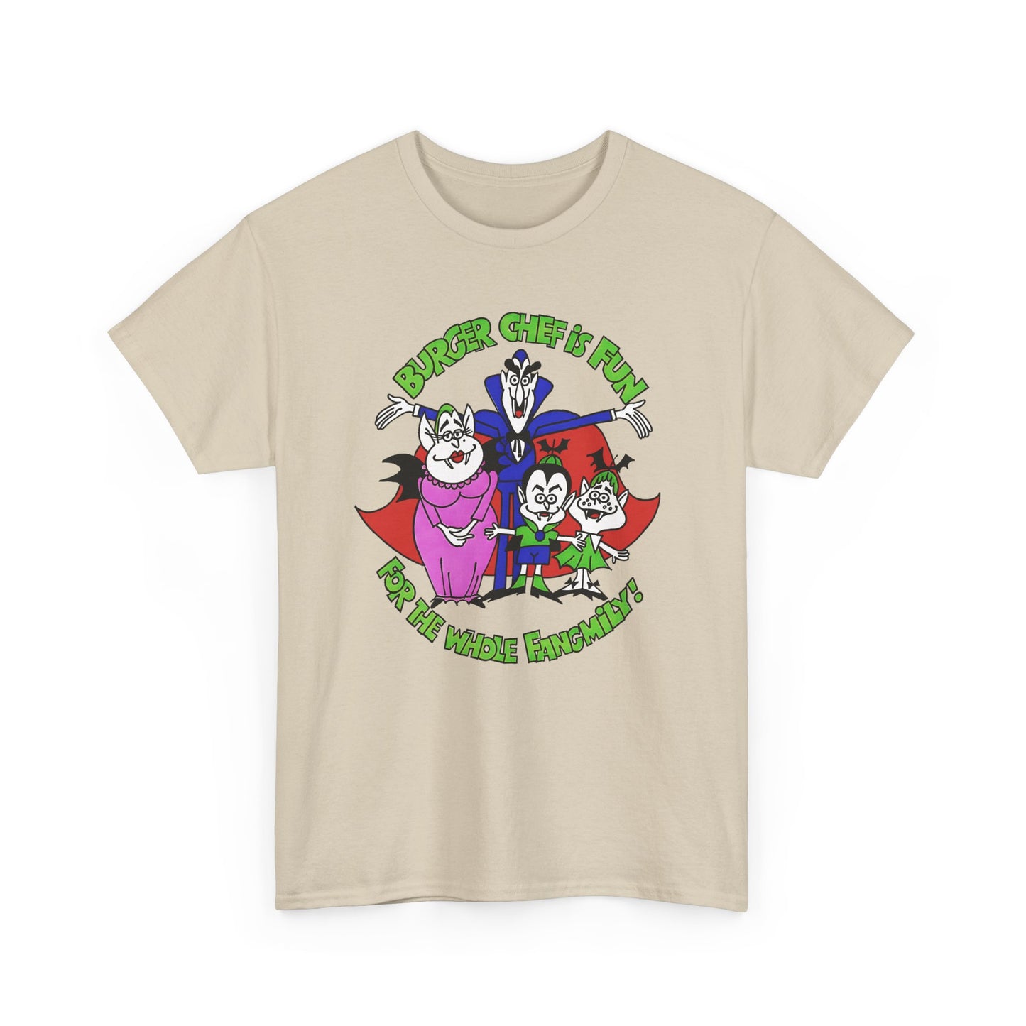 1970s burger chef is fun for the whole fangmily reproduction tshirt