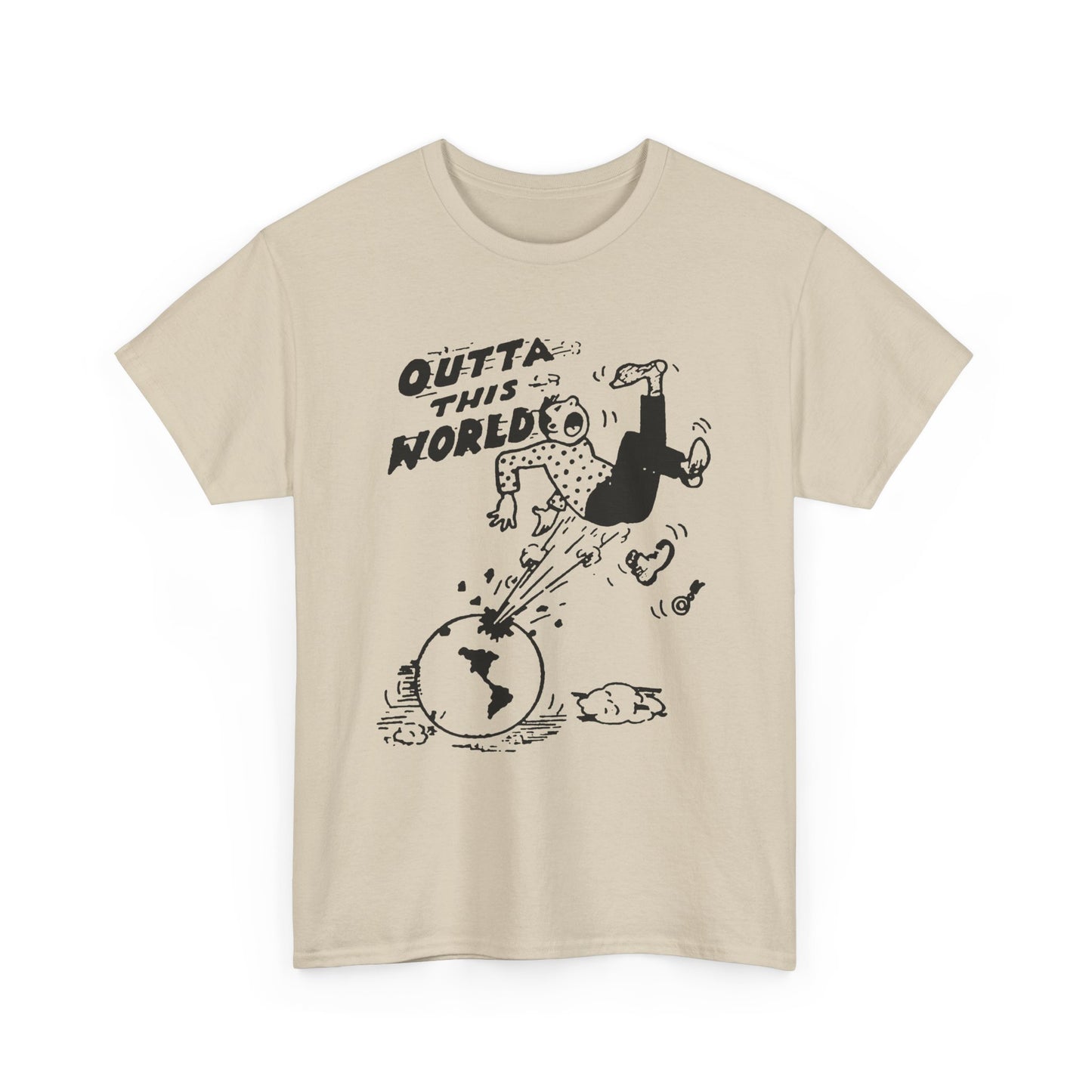 mid century burlesque advertising image outta this world tshirt