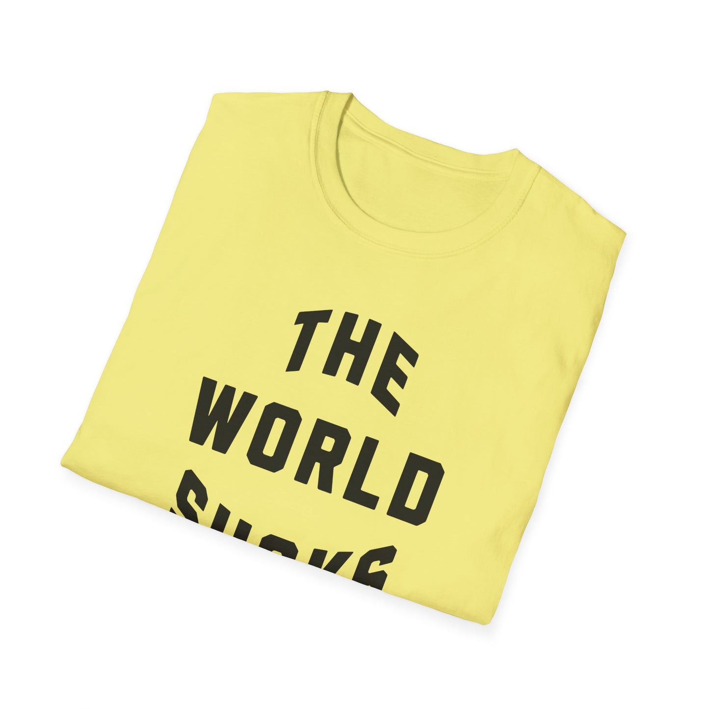 the world sucks vintage design tshirt