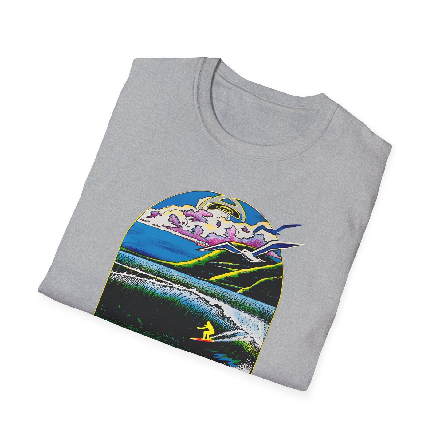 1976 surf rider psychedelic black light poster tshirt