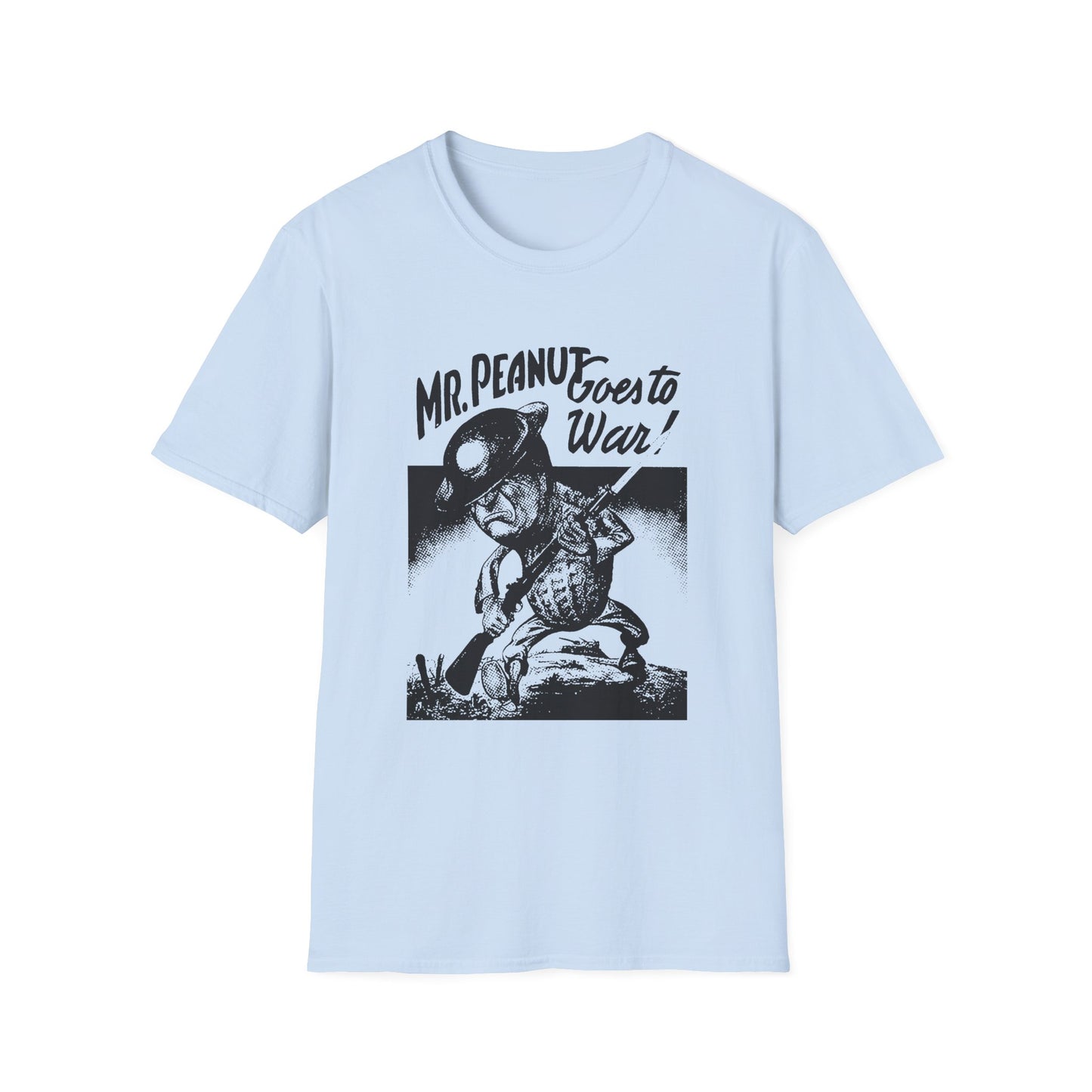mr. peanut goes to war! vintage world war propaganda poster reproduction tshirt