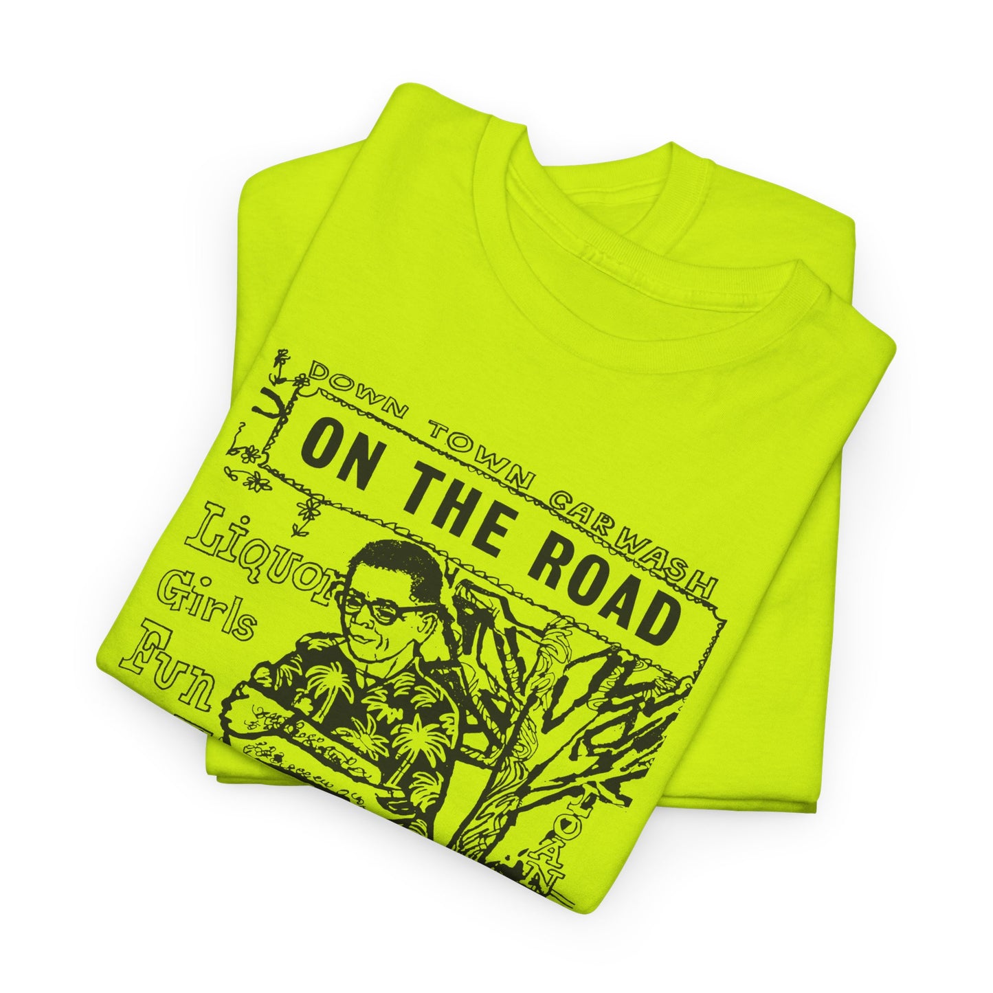 1957 on the road book cover illustration by len deighton reproduction tshirt