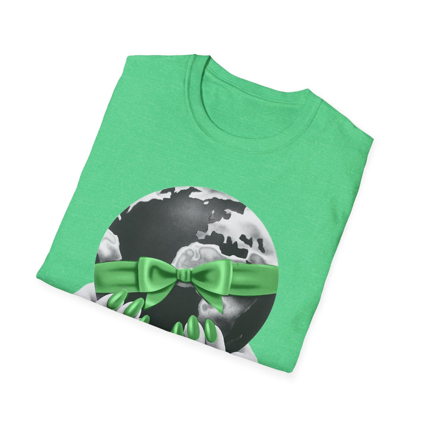 i'd give you the world 1980s graphic from a greeting card green nail version tshirt
