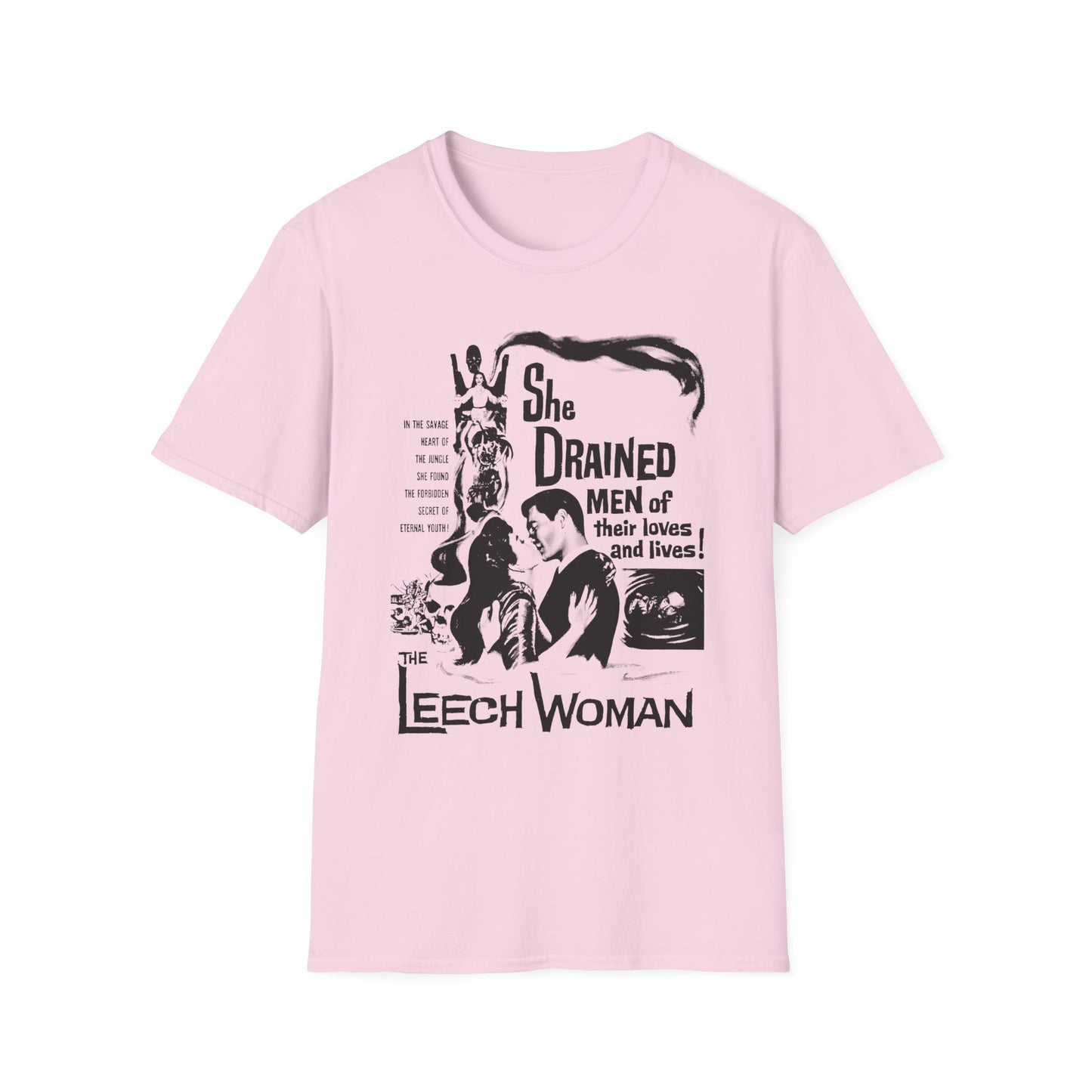 1960 low budget horror rejuvenation film the leech woman movie poster tshirt