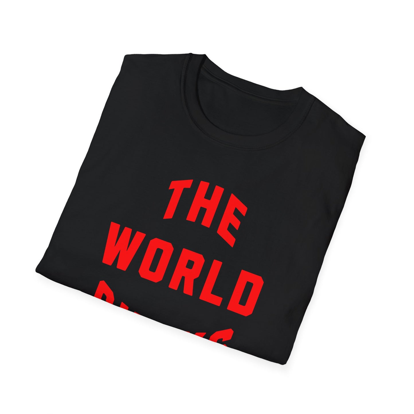 the world sucks in red tshirt