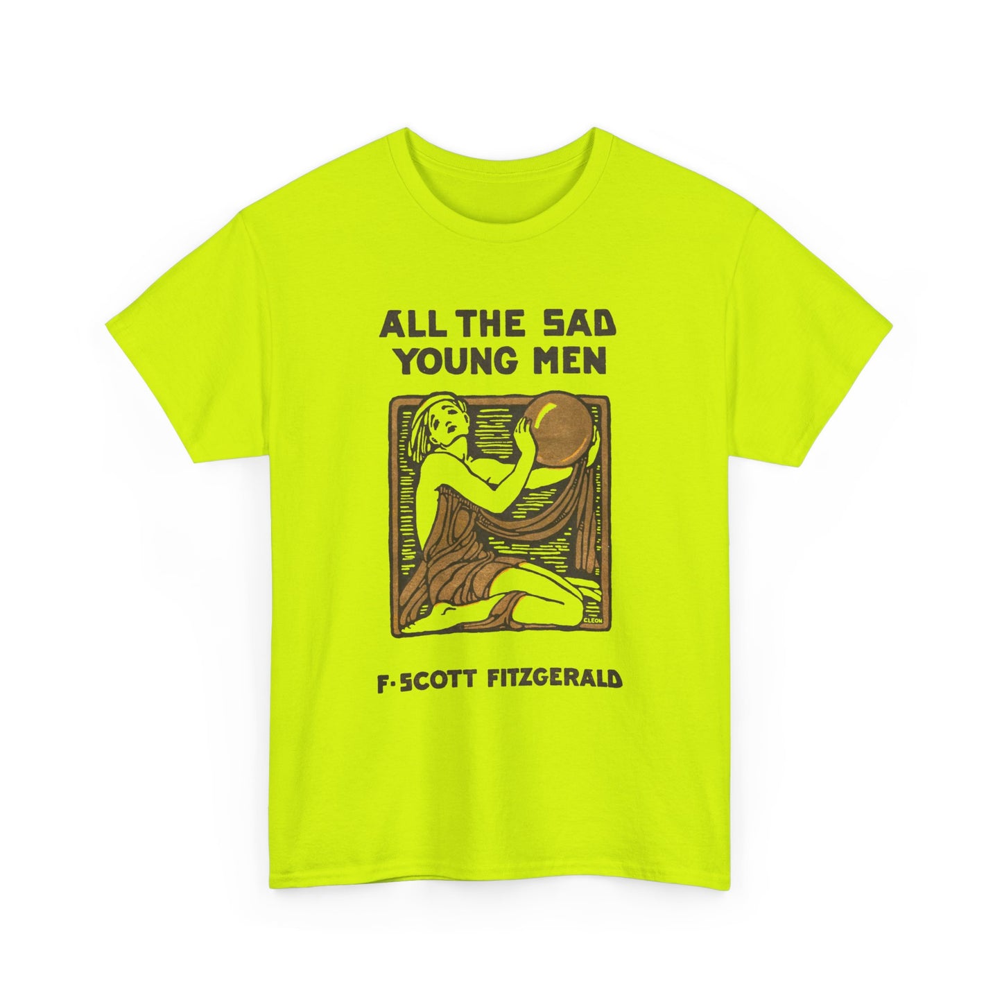 1926 f. scott fitzgerald book cover by cleo damianakes for all the sad young men tshirt