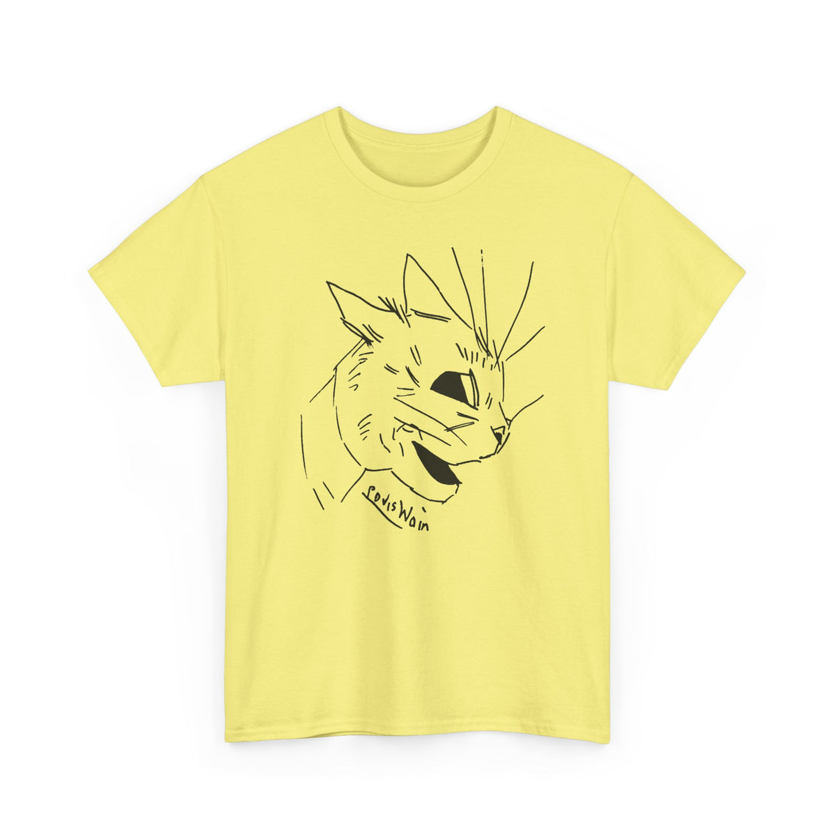 louis wain cubist style cat sketch tshirt