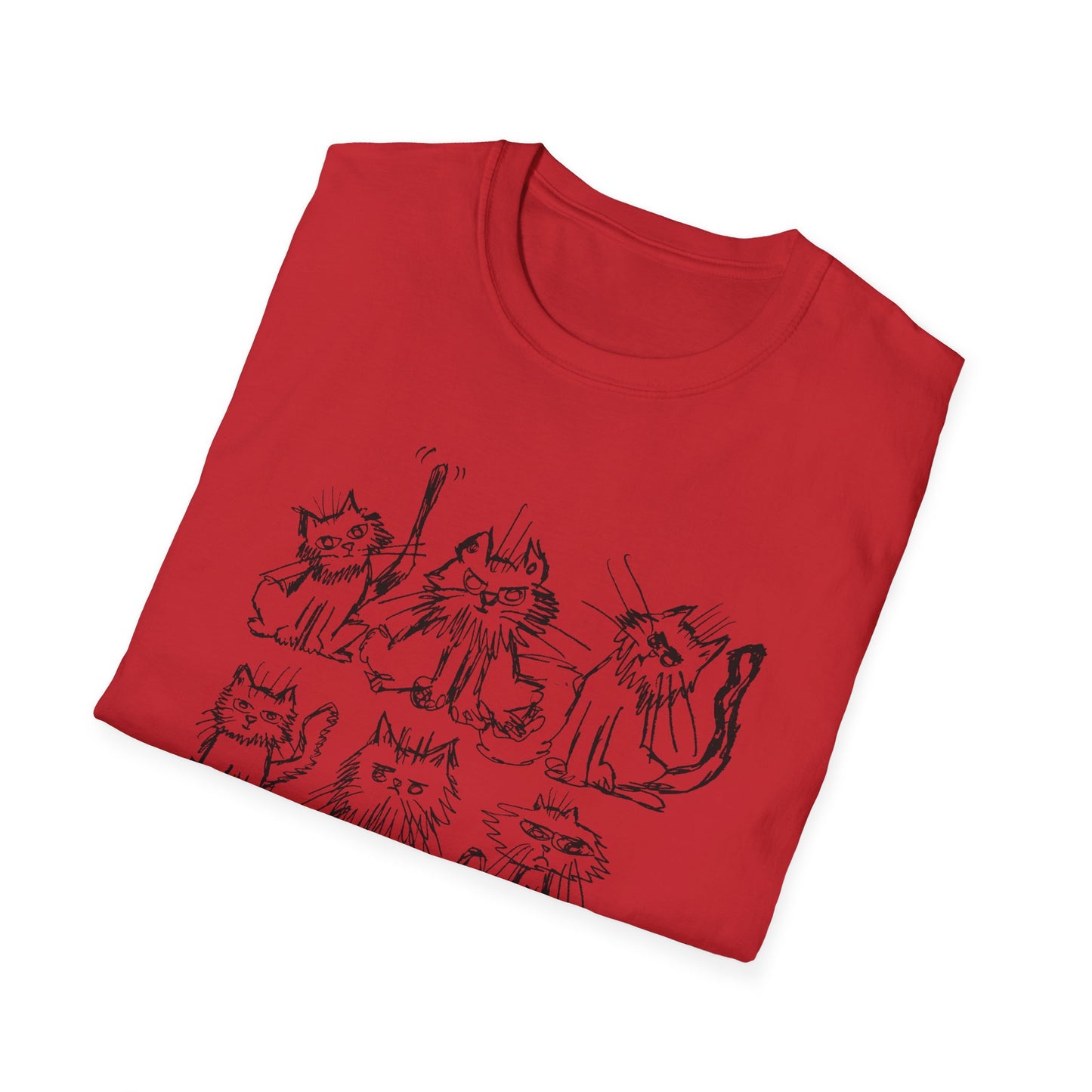 original drawing six cats tshirt