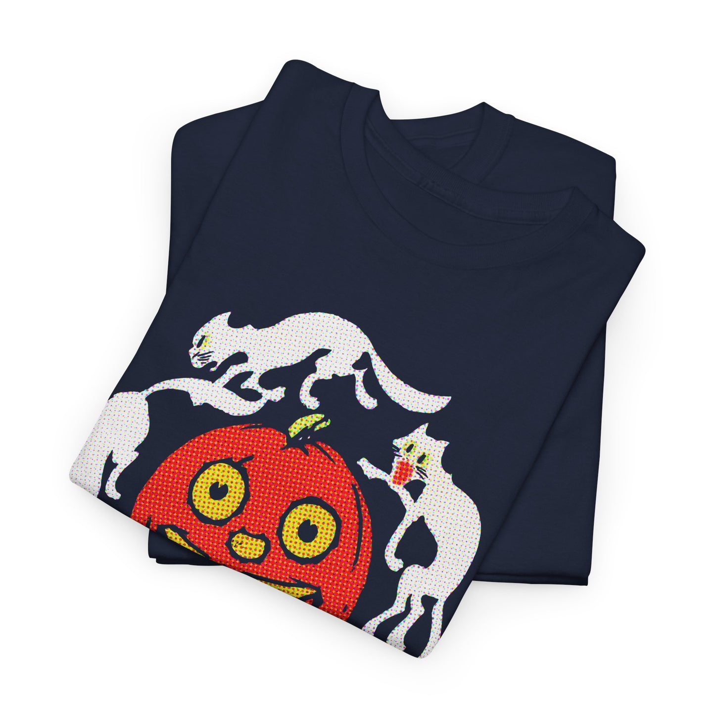 early 1900s halloween crepe paper jacko with cats custom edit tshirt