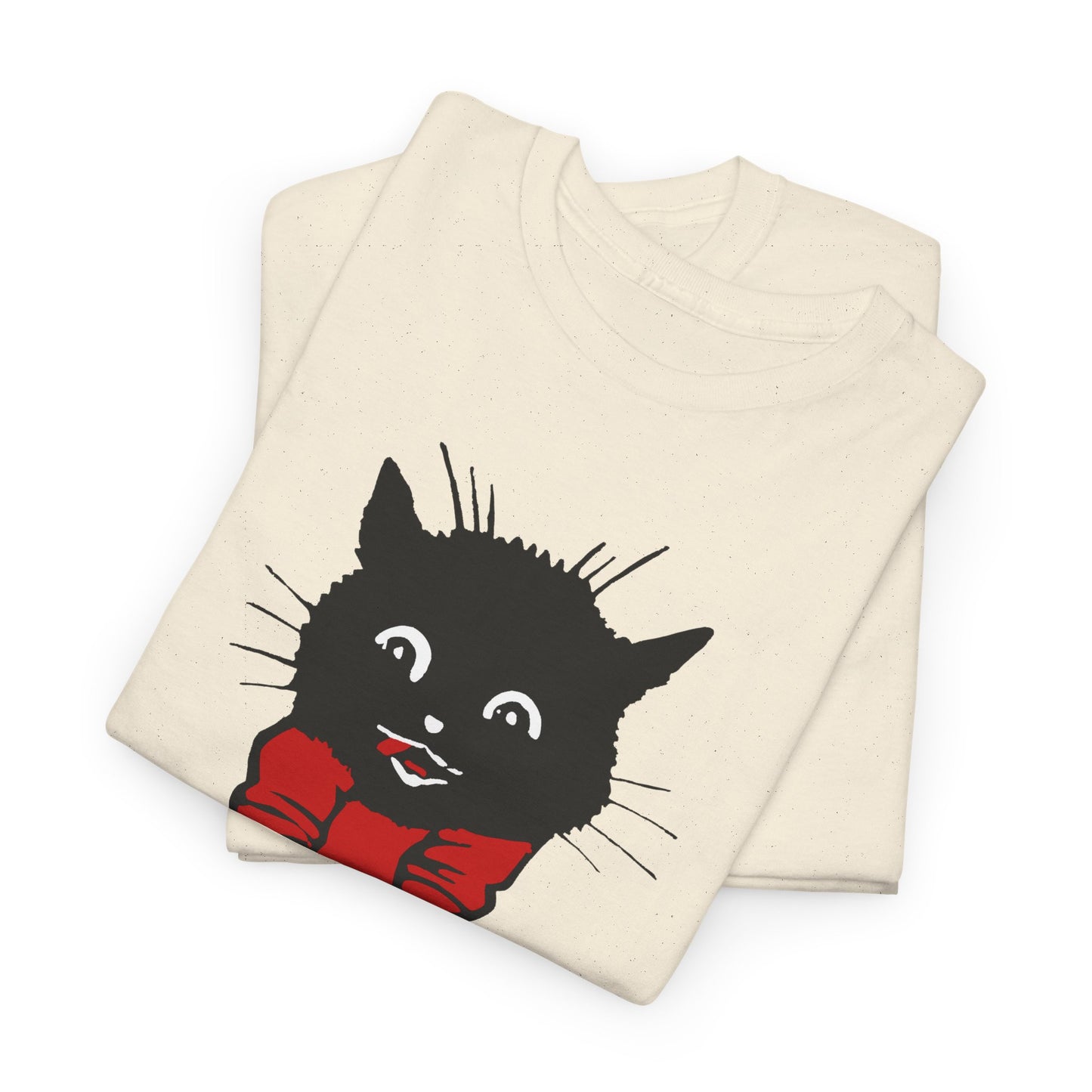 1922 calendar card graphic by unknown artist good luck cat tshirt