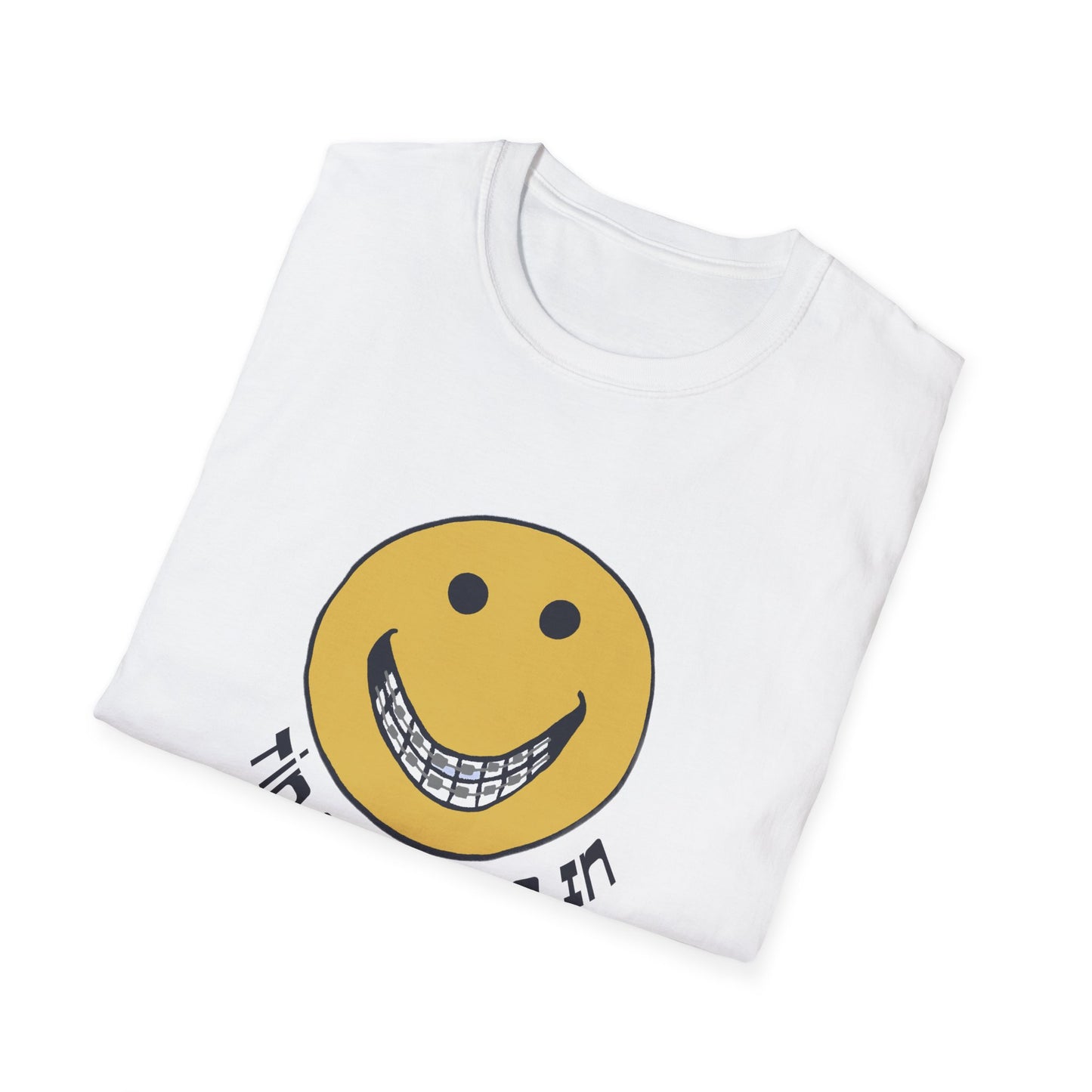 vintage tin grins are in 1970s design tshirt