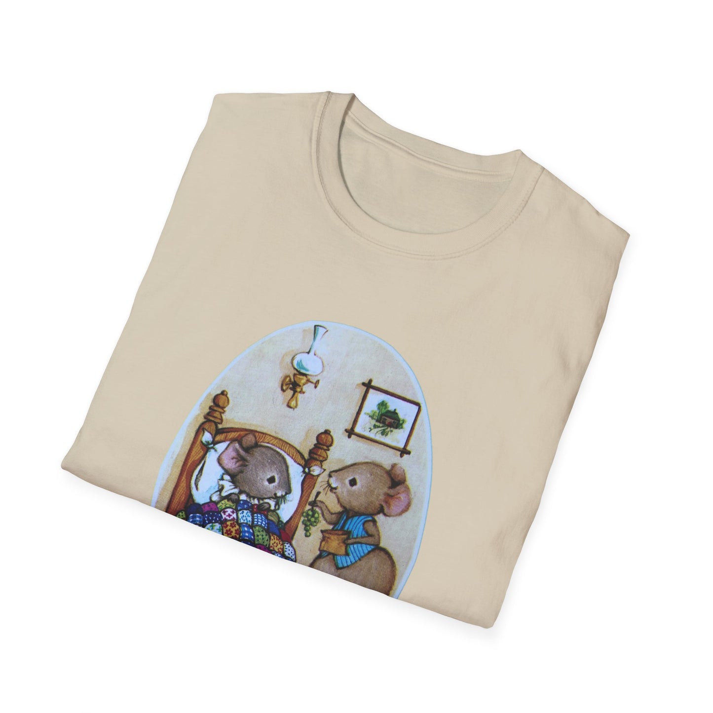 vintage mouse illustration from a 1980s get well greeting card tshirt