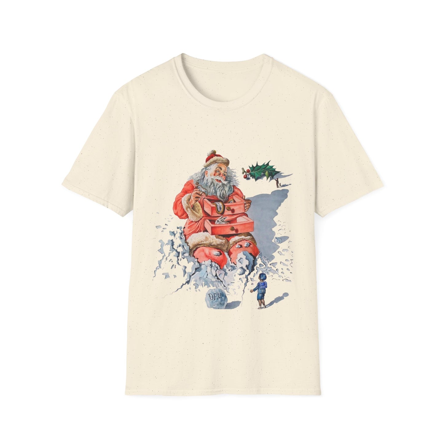 salvador dali's 1948 "santa with drawers" christmas card for hallmark tshirt