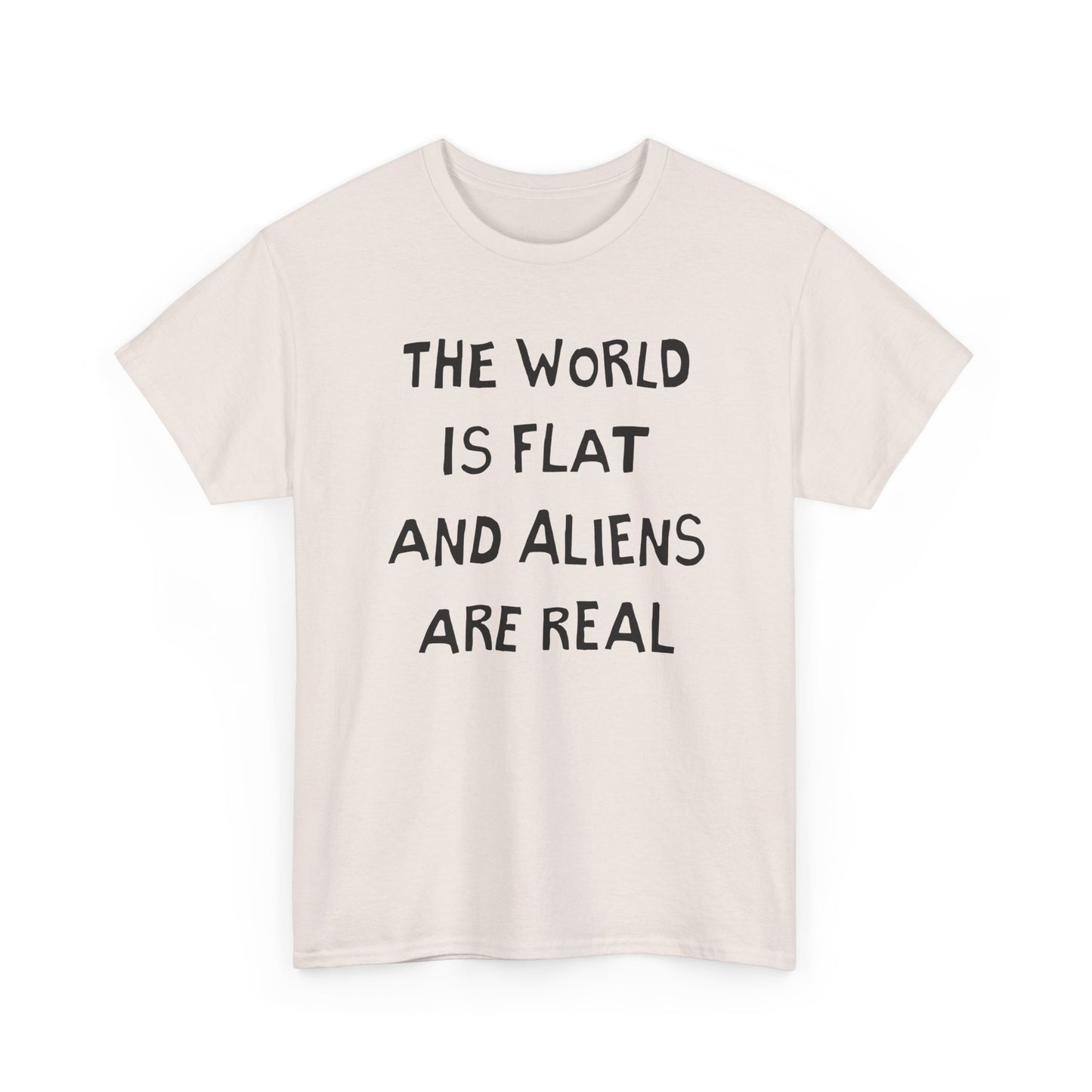 the world is flat and aliens are real hand drawn font tshirt
