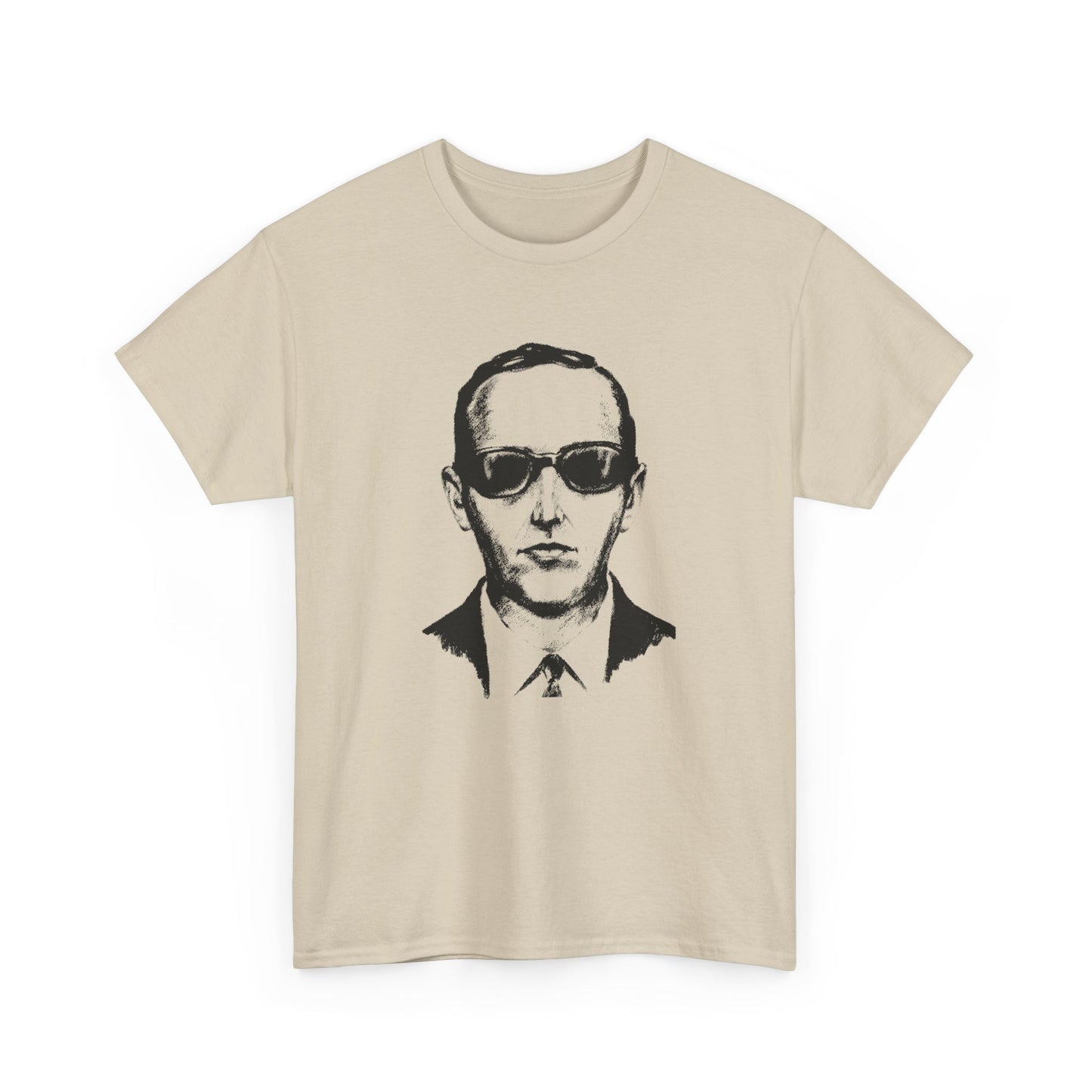 d.b. cooper fbi sketch large head tshirt