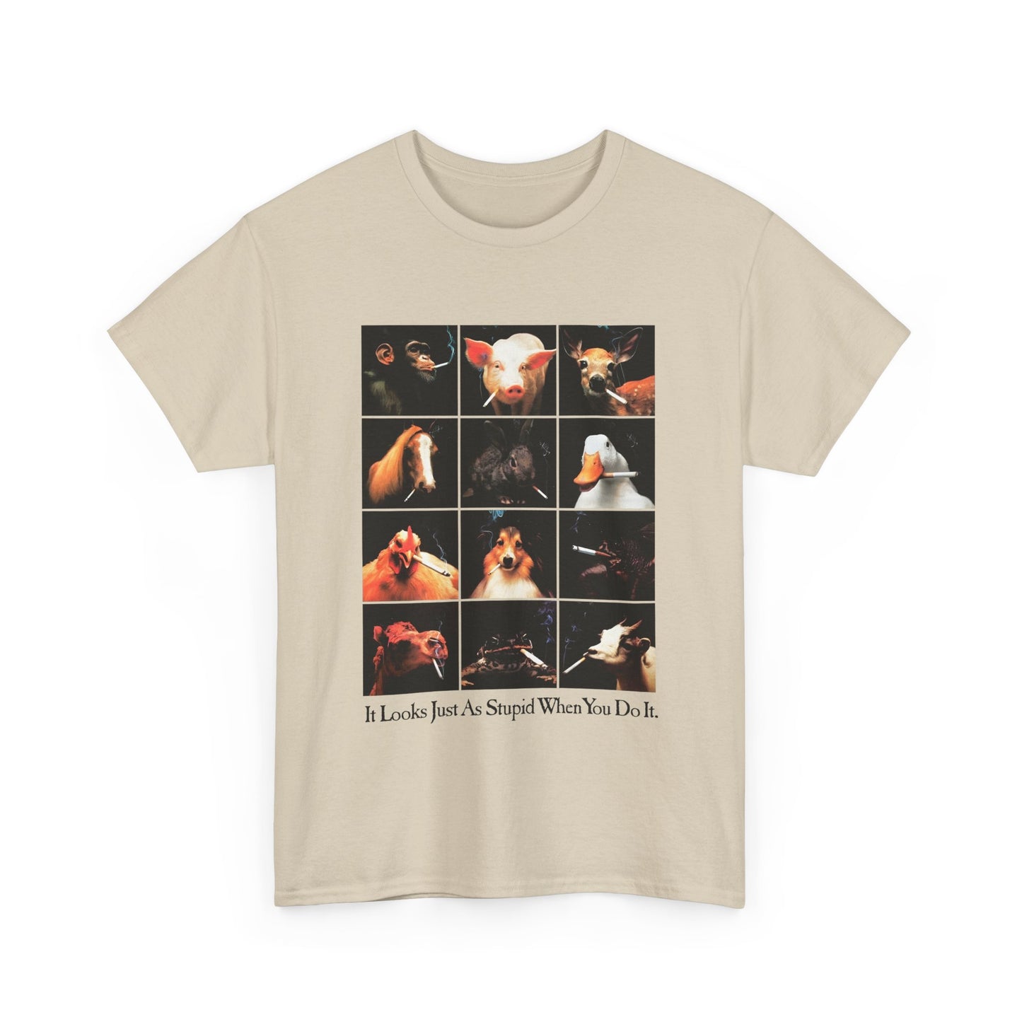 1990s anti smoking campaign poster it looks just as stupid when you do it reproduction tshirt