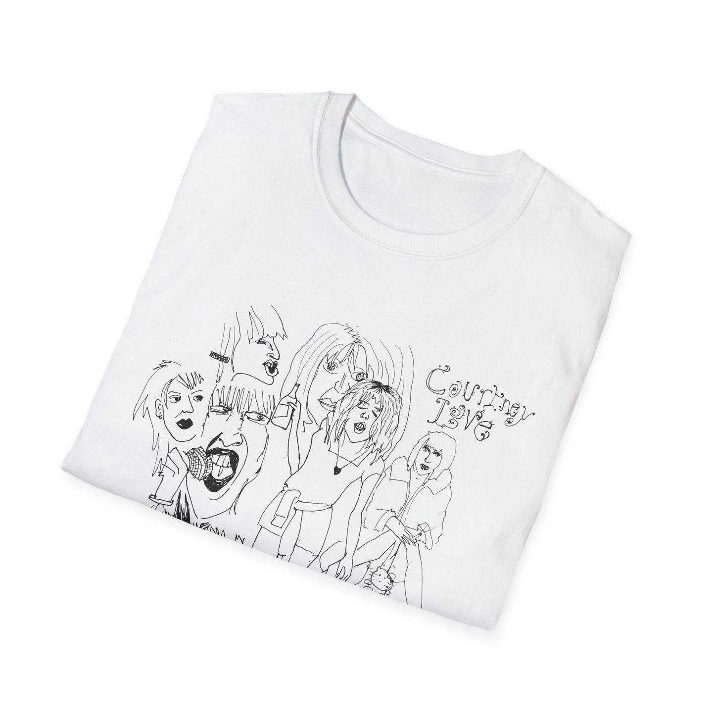 original drawing, courtney love collage tshirt